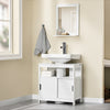 SoBuy FRG128-II-W Meuble de Salle de Bain sous Vasque avec 2 Portes Coulissantes Silencieuses, Meuble sous Lavabo, Rangement Optimisé pour Petite Surface, Anti-Humidité, Bois, Blanc, L60xP30xH60cm