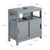 SoBuy FRG128-SG Meuble sous Lavabo Salle de Bain avec Portes Coulissantes - Meuble Salle de Bain et Meuble sous Vasque Compact Anti-Humidité - Rangement pour WC, Bois, 60x30x60cm, Gris