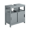 SoBuy FRG128-SG Meuble sous Lavabo Salle de Bain avec Portes Coulissantes - Meuble Salle de Bain et Meuble sous Vasque Compact Anti-Humidité - Rangement pour WC, Bois, 60x30x60cm, Gris