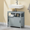 SoBuy FRG128-SG Meuble sous Lavabo Salle de Bain avec Portes Coulissantes - Meuble Salle de Bain et Meuble sous Vasque Compact Anti-Humidité - Rangement pour WC, Bois, 60x30x60cm, Gris