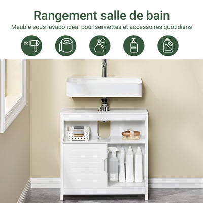 SoBuy FRG128-W Meuble Sous-Lavabo Meuble pour lavabo suspendu