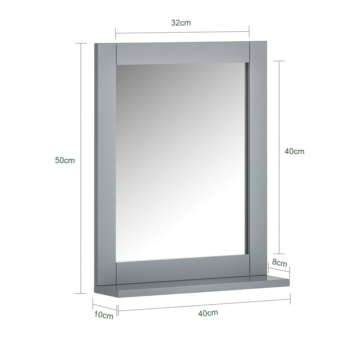 SoBuy FRG129-SG Armoire Murale Salle de Bain avec Miroir, Format Compact, pour Salle de Bain et WC, Rangement Optimisé, Pratique – L40×P10×H49 cm, Gris Clair