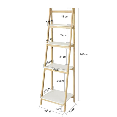 SoBuy FRG162-N Étagère Pliable Style échelle Étagère pour Salle de Bain, Bureau, Salon, etc. avec 4 Niveaux de Rangement