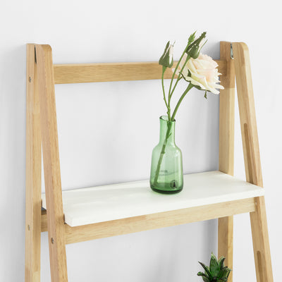 SoBuy FRG162-N Étagère Pliable Style échelle Étagère pour Salle de Bain, Bureau, Salon, etc. avec 4 Niveaux de Rangement