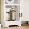 SoBuy FRG177-II-W Meuble Salle de Bain 20 cm de Largeur sur Pied avec Support Papier et Porte - Petit Meuble WC Rangement Gain de Place Blanc