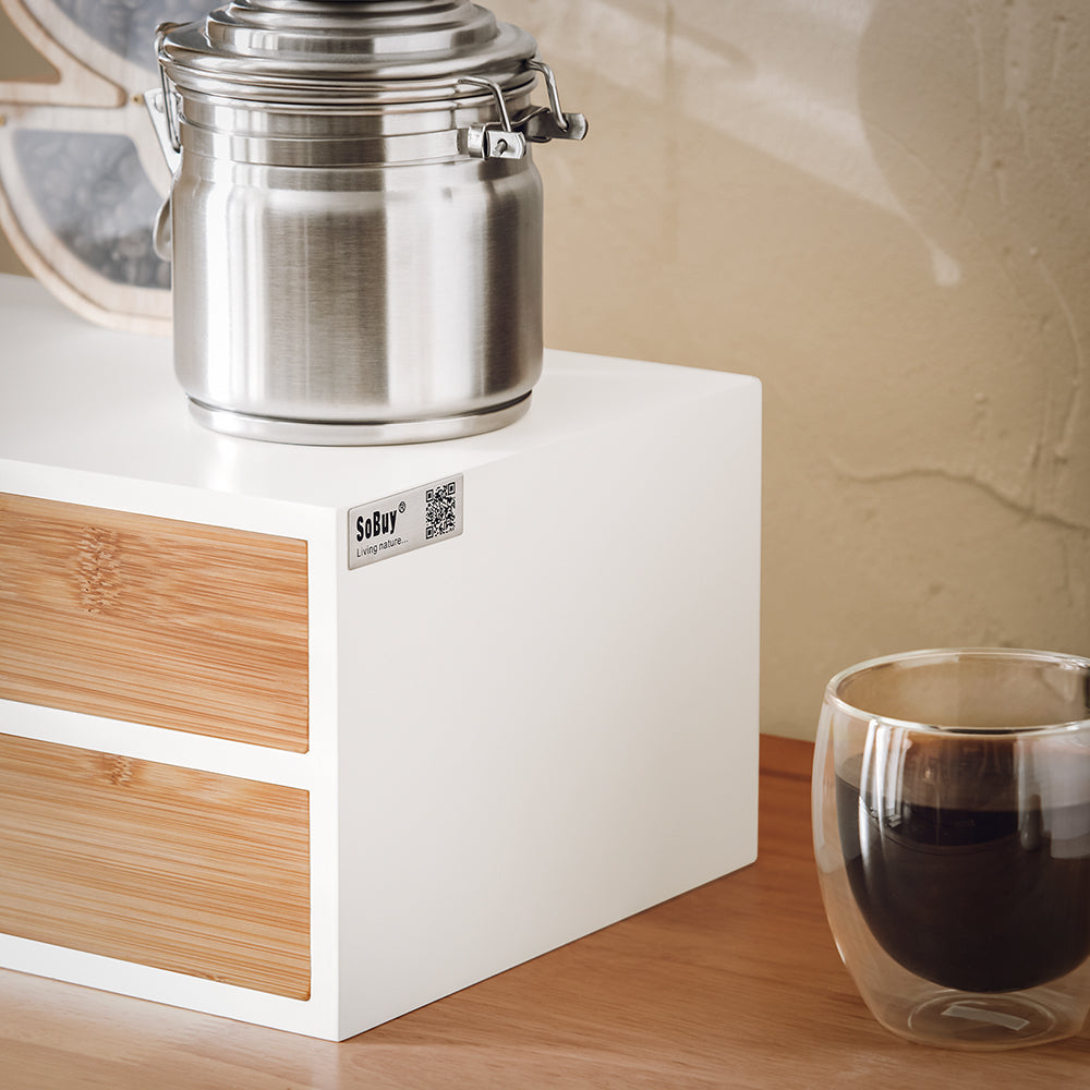 SoBuy FRG180-WN Boîte de rangement Porte-Capsules Nespresso Distributeur Boîte