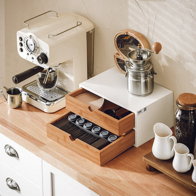 SoBuy FRG180-WN Boîte de rangement Porte-Capsules Nespresso Distributeur Boîte