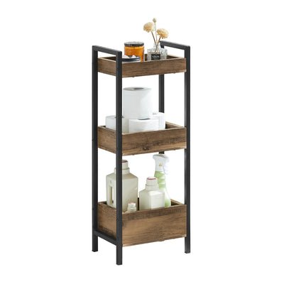 SoBuy FRG226-F Meuble Salle de Bain Rangement avec 3 paniers - Rangement Serviteur de Douche Étagère de Stockage Salle de Bai
