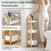 SoBuy FRG226-WN Tour de rangement salle de bain 20 cm avec 3 paniers – Blanc et bois