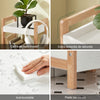 SoBuy FRG226-WN Tour de rangement salle de bain 20 cm avec 3 paniers – Blanc et bois