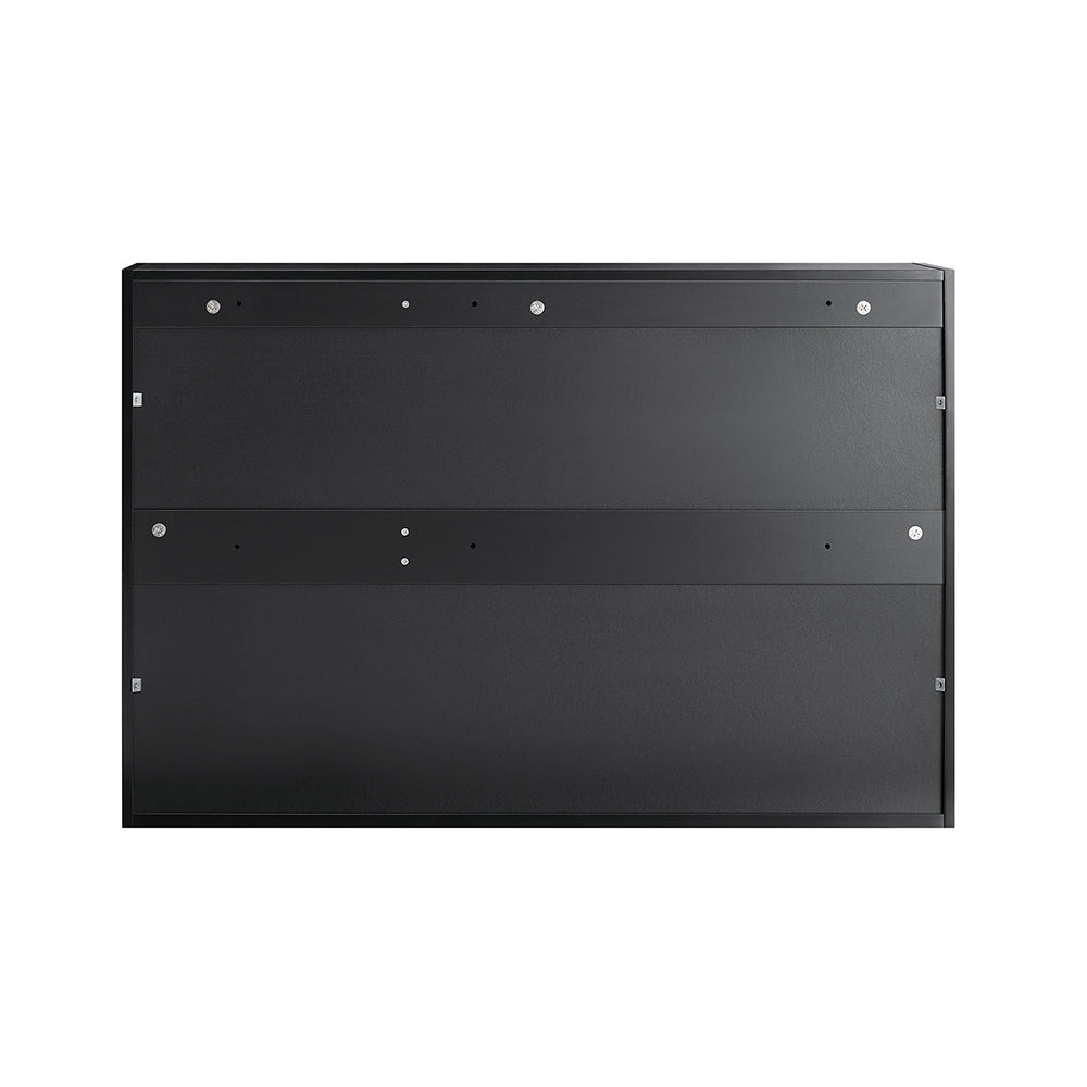 SoBuy FRG231-L-SCH Meuble Haut Suspendu Noir 90 cm avec 3 Portes et Étagère Réglable – MDF E1, Charge 36 kg, Sangle Anti-Basculement