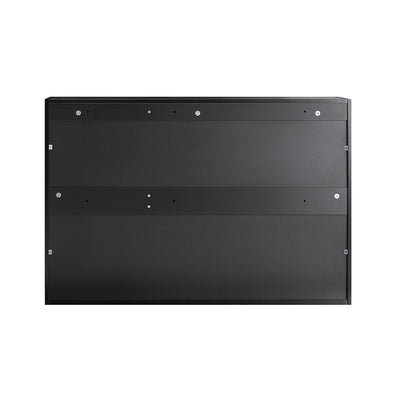 SoBuy FRG231-L-SCH Meuble Haut Suspendu Noir 90 cm avec 3 Portes et Étagère Réglable – MDF E1, Charge 36 kg, Sangle Anti-Basculement