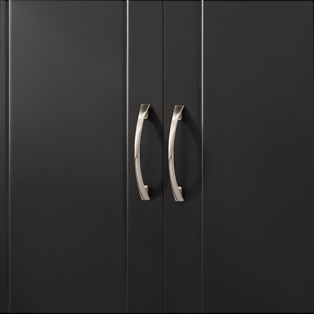 SoBuy FRG231-L-SCH Meuble Haut Suspendu Noir 90 cm avec 3 Portes et Étagère Réglable – MDF E1, Charge 36 kg, Sangle Anti-Basculement
