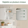 SoBuy FRG231-W Meuble Haut Salle de Bain Suspendu Armoire Murale avec Étagère Réglable et Porte Rangement Mural Compact pour Salle de Bain, WC ou Cuisine Blanche 60x30x60 cm
