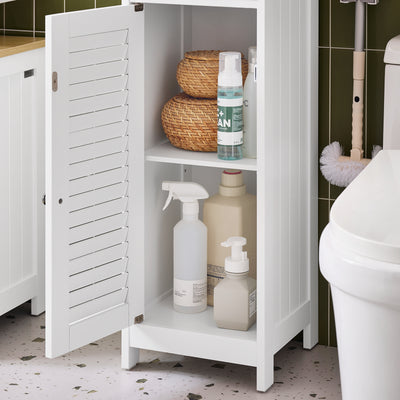 SoBuy FRG236-WN Meuble Colonne de Salle de Bain Armoire Haute Meuble de Rangement avec étagères réglables, 1 Tiroir et 2 Portes