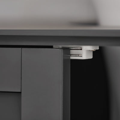 SoBuy FRG237-II-DG Meuble sous Lavabo avec Étagères Ajustables, Résistant à l’Humidité, pour Salle de Bain et WC, Rangement Optimisé – L60×P35×H58 cm, MDF, Gris