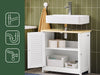 SoBuy FRG237-WN Meuble Sous Lavabo, Meuble sous Vasque avec 2 Portes et 2 Étages | Prévente