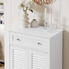 SoBuy FRG238-W Meuble de Salle de Bain avec 2 Portes Persiennes – 1 Tiroir, Étagère Réglable, 60×35×87 cm, Blanc