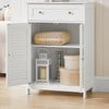 SoBuy FRG238-W Meuble de Salle de Bain avec 2 Portes Persiennes – 1 Tiroir, Étagère Réglable, 60×35×87 cm, Blanc
