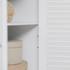 SoBuy FRG238-W Meuble de Salle de Bain avec 2 Portes Persiennes – 1 Tiroir, Étagère Réglable, 60×35×87 cm, Blanc