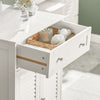 SoBuy FRG238-W Meuble Bas de Salle de Bain – Commode pour Salle de Bain, Armoire de Rangement avec étagère réglable, 1 Tiroir et 2 Portes, pour Le Couloir et la Cuisine Blanc, 60x35x87 cm