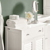 SoBuy FRG238-W Meuble Bas de Salle de Bain – Commode pour Salle de Bain, Armoire de Rangement avec étagère réglable, 1 Tiroir et 2 Portes, pour Le Couloir et la Cuisine Blanc, 60x35x87 cm