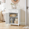 SoBuy FRG238-W Meuble de Salle de Bain avec 2 Portes Persiennes – 1 Tiroir, Étagère Réglable, 60×35×87 cm, Blanc