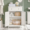 SoBuy FRG238-W Meuble Bas de Salle de Bain – Commode pour Salle de Bain, Armoire de Rangement avec étagère réglable, 1 Tiroir et 2 Portes, pour Le Couloir et la Cuisine Blanc, 60x35x87 cm
