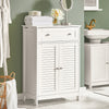 SoBuy FRG238-W Meuble Bas de Salle de Bain – Commode pour Salle de Bain, Armoire de Rangement avec étagère réglable, 1 Tiroir et 2 Portes, pour Le Couloir et la Cuisine Blanc, 60x35x87 cm