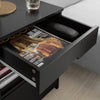 SoBuy FRG258-SCH Table de Chevet avec 2 tiroirs et étagère, Table de Nuit pour Chambre à Coucher - Meuble de Rangement Moderne L45 x P38 x H55 cm Noir