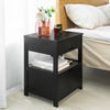 SoBuy FRG258-SCH Table de Chevet avec 2 tiroirs et étagère, Table de Nuit pour Chambre à Coucher - Meuble de Rangement Moderne L45 x P38 x H55 cm Noir