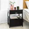 SoBuy FRG258-SCH Table de Chevet avec 2 tiroirs et étagère, Table de Nuit pour Chambre à Coucher - Meuble de Rangement Moderne L45 x P38 x H55 cm Noir