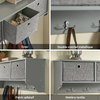 SoBuy FRG282-HG Porte Manteau Mural avec 5 Crochets et 3 Paniers - Porte Manteau Mural Bois, Meuble Entrée avec Étagère - Penderie Suspendue pour Chambre, Salon, Salle de Bain - Gris 100x20x30cm