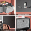 SoBuy FRG282-SCH Porte Manteau Mural avec 5 Crochets et 3 Paniers - Porte Manteau Mural Bois, Meuble Entrée avec Étagère - Penderie Suspendue pour Chambre, Salon, Salle de Bain - Noir 100x20x30cm