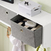 SoBuy FRG282-W Porte Manteau Mural avec 5 Crochets et 3 Paniers - Porte Manteau Mural Bois, Meuble Entrée avec Étagère - Penderie Suspendue pour Chambre, Salon, Salle de Bain - Blanc 100x20x30cm