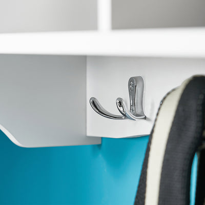 SoBuy FRG48-W Portemanteau Étagère murale Porte-manteau salle de bain Meuble d’entrée
