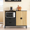 SoBuy FSB103-N Buffet Cuisine avec Étagère Réglable, pour Cuisine et Salle à Manger, Rangement Optimisé, Usage Quotidien – L107×P40×H85 cm, Métal, Chêne et Noir