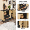 SoBuy FSB103-N Buffet Cuisine avec Étagère Réglable, pour Cuisine et Salle à Manger, Rangement Optimisé, Usage Quotidien – L107×P40×H85 cm, Métal, Chêne et Noir