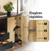 SoBuy FSB103-N Buffet Cuisine avec Étagère Réglable, pour Cuisine et Salle à Manger, Rangement Optimisé, Usage Quotidien – L107×P40×H85 cm, Métal, Chêne et Noir