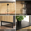 SoBuy FSB103-N Buffet Cuisine avec Étagère Réglable, pour Cuisine et Salle à Manger, Rangement Optimisé, Usage Quotidien – L107×P40×H85 cm, Métal, Chêne et Noir
