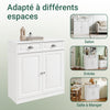 SoBuy FSB104-W Armoire à Chaussures avec Tiroirs et Étagères Réglables, Meuble d'Entrée – 80x35x82 cm, Blanc