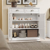 SoBuy FSB104-W Armoire à Chaussures avec Tiroirs et Étagères Réglables, Meuble d'Entrée – 80x35x82 cm, Blanc