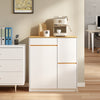 SoBuy FSB111-WN Buffet de Cuisine avec Plan de Travail – 3 Tiroirs et 2 Portes, Style Scandinave – 80×38×90 cm, Blanc et Bois