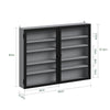 SoBuy FSB113-DG Vitrine Murale Suspendue avec Portes en Verre – Étagère Murale 5 Compartiments pour Collection, Finition Mélaminée Gris – 80×12,2×60 cm, Charge 10 kg