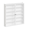 SoBuy FSB113-H-W Armoire Murale 2 Portes avec Porte Vitrée – Meuble Rangement Mural 5 Étagères Réglables, Étagère Suspendue Fine pour Salle de Bain, WC et Chambre – 80×12×80 cm, Charge 12 kg