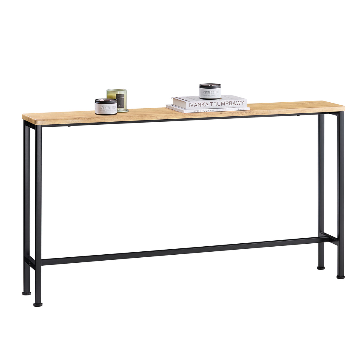 SoBuy FSB19-E Console Entrée Meuble Couloir Étagère Arrière Canapé – Structure Métal Robuste, Design Moderne Ultra Fin – Idéa