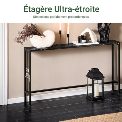 SoBuy FSB19-SCH Console d’Entrée Design Fonctionnel et Gain de Place, Design Moderne, Style Industriel, pour Salon et Chambre – L120×P20×H65 cm, Métal, Noir