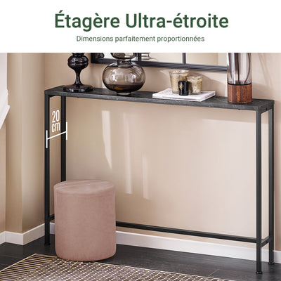 SoBuy FSB19-XL-SCH Console d’Entrée Design Fonctionnel et Gain de Place, Design Moderne, Style Industriel, pour Salon et Chambre – L120×P20×H80 cm, Métal, Noir