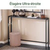 SoBuy FSB19-XL-SCH Console Entrée Meuble Couloir Étagère Arrière Canapé – Plateau Effet Marbre Noir et Pieds Métal – Style Industriel Moderne pour Salon, Bureau, Chambre – 120x20x80cm