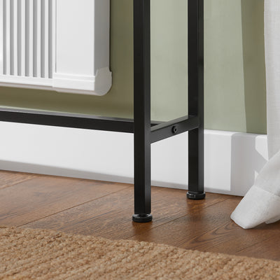 SoBuy FSB19-XL-Z Console Ultra Fine 20 cm – 120×20×80 cm, Charge 50 kg, Métal Noir et Plateau Bois